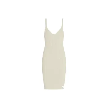 CALVIN KLEIN Soft Ribbed Lyocell Dress Slip Dresses Women's Ecru