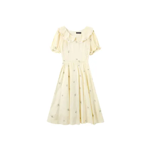 EIDOLON GRAIN Short Sleeved Dress Women's Yellow