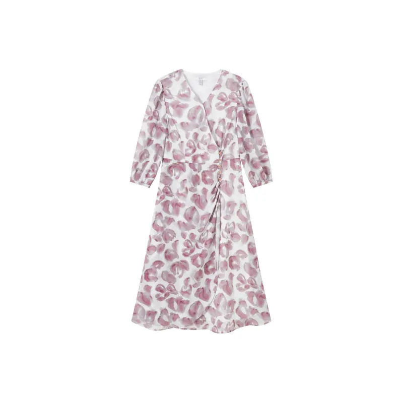 FINITY Short Sleeved Dresses Women's Beige With Print-0
