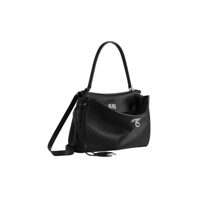 Balenciaga Rodeo Grain Calfskin One Shoulder Handbag Trumpets Women's Black-1