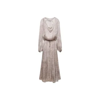 ZARA ZW Series Long Sleeved Dress Women's Gray/Brown/Yellow
