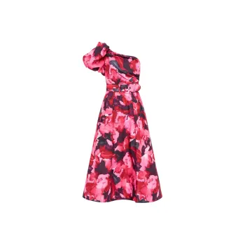 Rebecca Vallance Petunia One shoulder Midi Dress