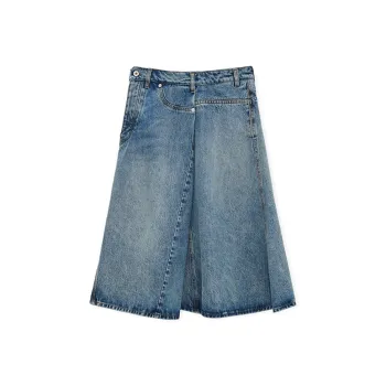 LOEWE SS25 Women's Selected Collection Denim Long Skirts Women's Blue