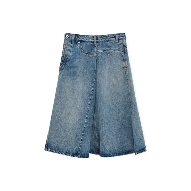 LOEWE Deconstructed Skirt 'Washed Denim'-0