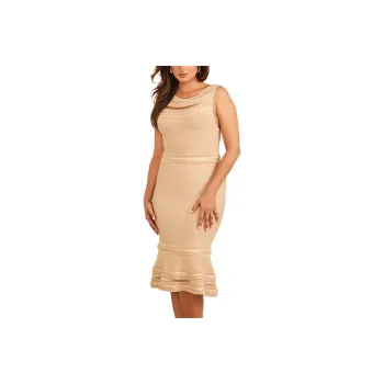 GUESS Kiara Braided Bandage Dress Sleeveless Dress Women's Khaki