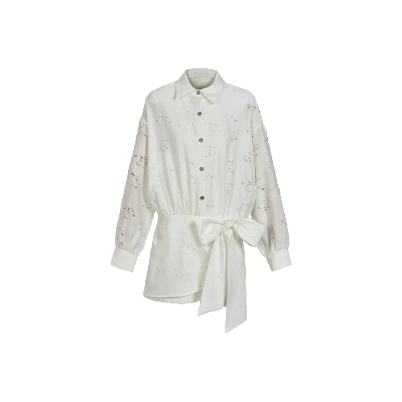 COMMA GIRL Long Sleeved Dress Women's White-0