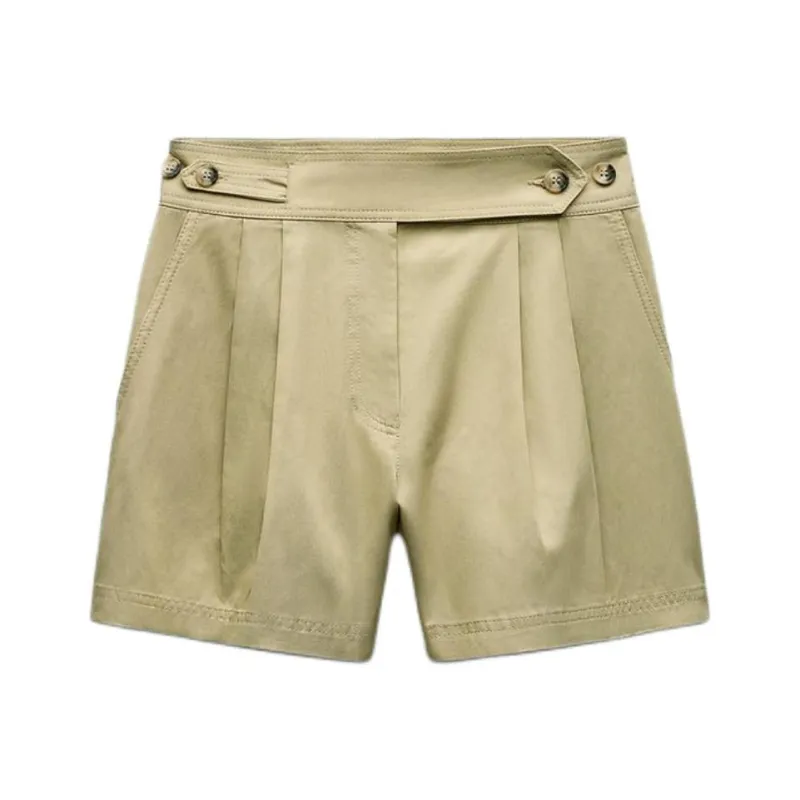 ZARA Casual Shorts Women's Medium Camel-0