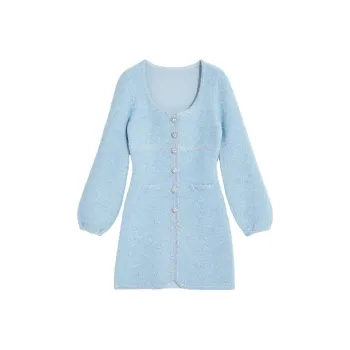 Bebe Long Sleeved Dresses Women's Blue