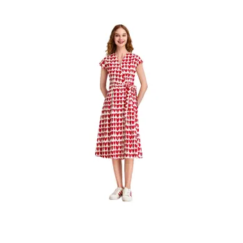 HAVVA Short-Sleeved Dresses Women's Red