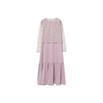 Beams Long Sleeved Dresses Women's Light Purple
