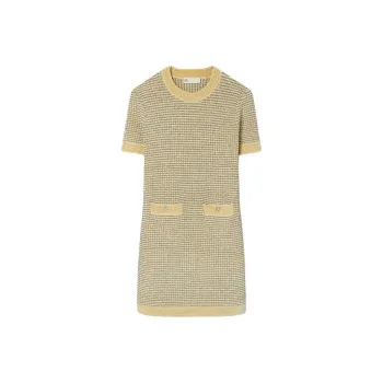 TORY BURCH Metallic Thread Velvet Midi Dress