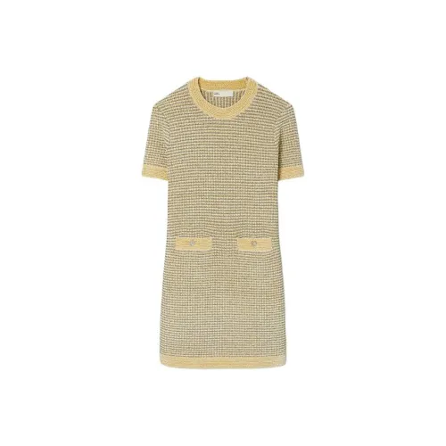 TORY BURCH Metallic Thread Velvet Midi Dress