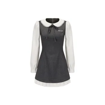 Incolore Long Sleeved Dresses Women's Gray & White