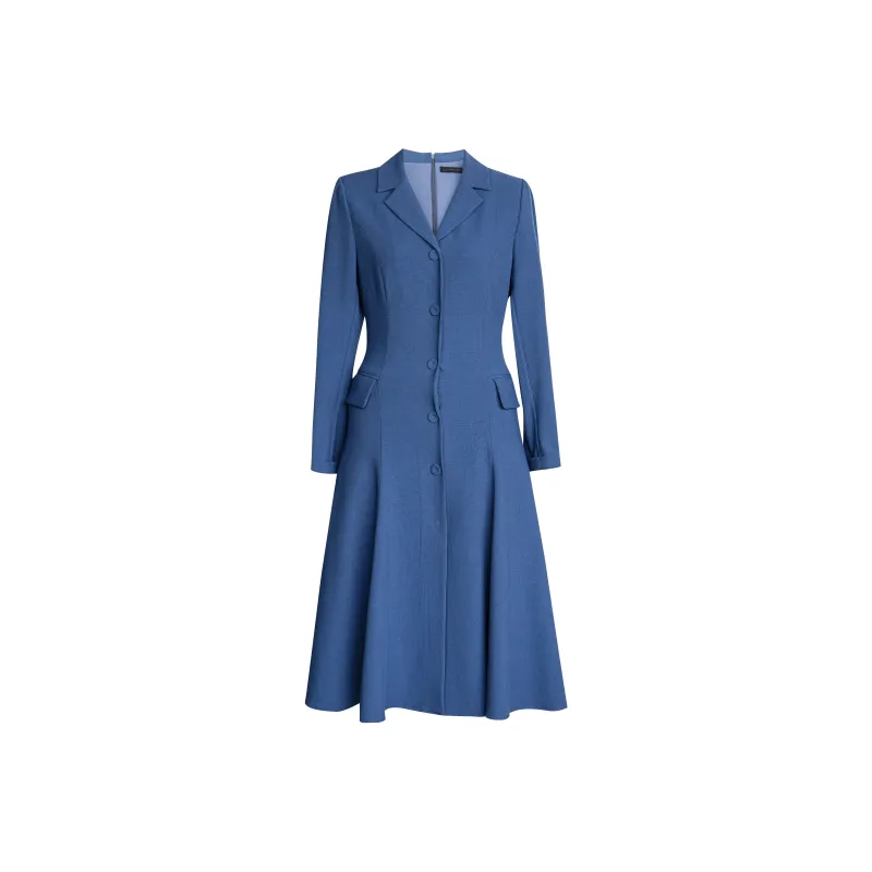 ROEYSHOUSE Long Sleeved Dress Women's Haze Blue-0