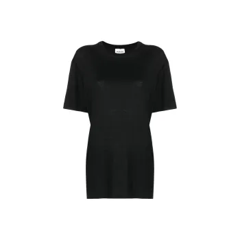 SAINT LAURENT Short Sleeved Dresses Women's Black