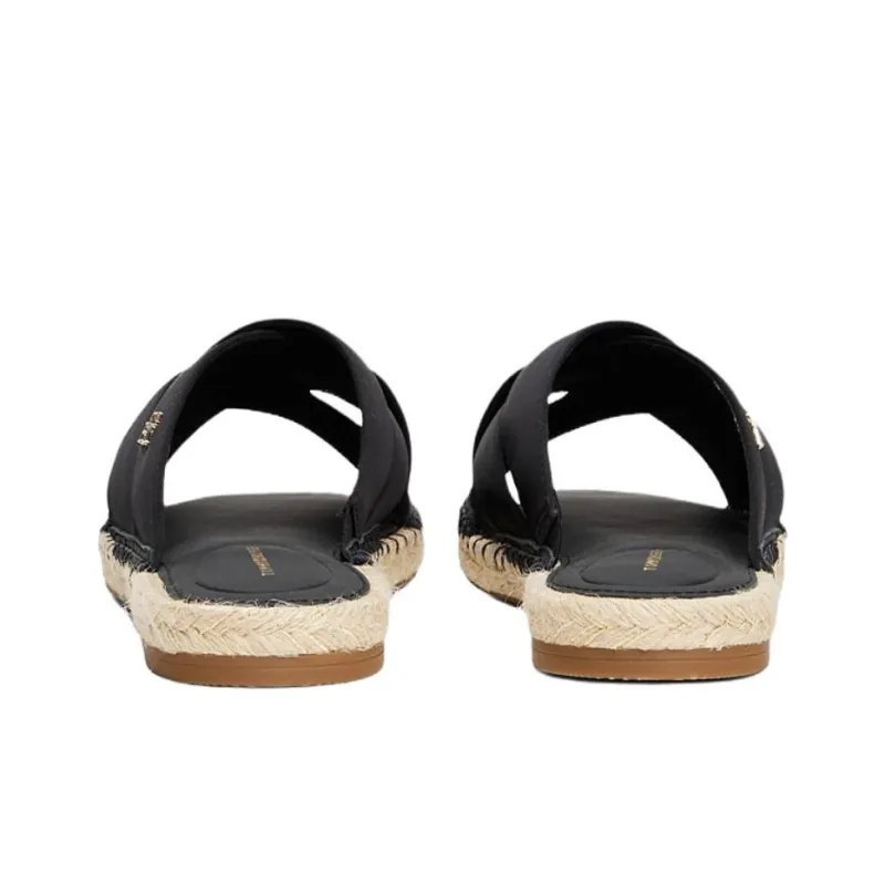 Tommy Hilfiger TH Monogram Rubber Sole Abrasion Resistant Slide Slippers Women's Black-4
