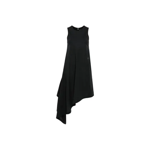 Y 3 Sleeveless Draped Asymmetric Dress