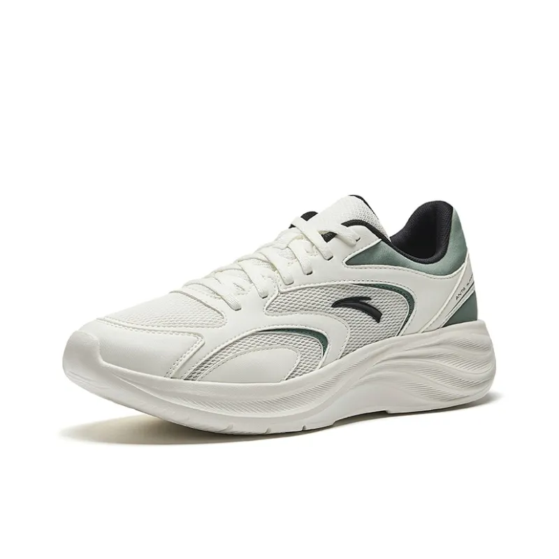 Anta Star Cloud 2 Wear resistant, Lightweight, Breathable, And Non slip. Low Top Casual Running Shoes Men's White Green-1
