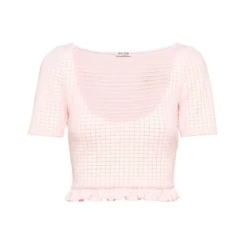 MIU MIU SS22 Crop Top Women's Pink