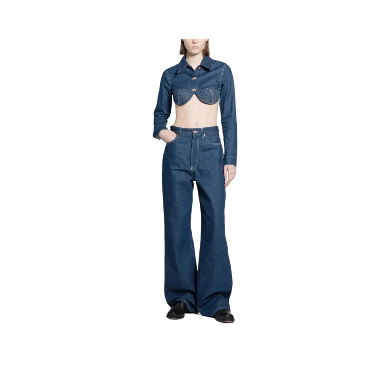Jean Paul Gaultier Madonna Inspired Denim Pant 'Indigo/Tabac'-0