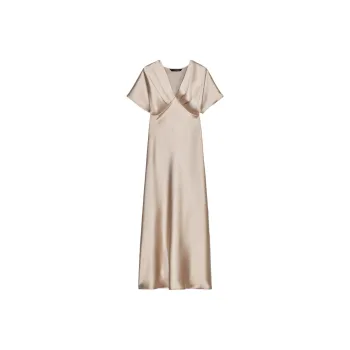 ZARA Short Sleeved Dress Women's Champagne