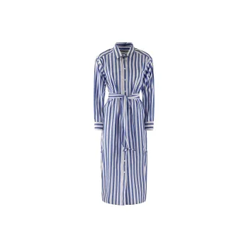 WEEKEND MaxMara Striped Belted Poplin Dress