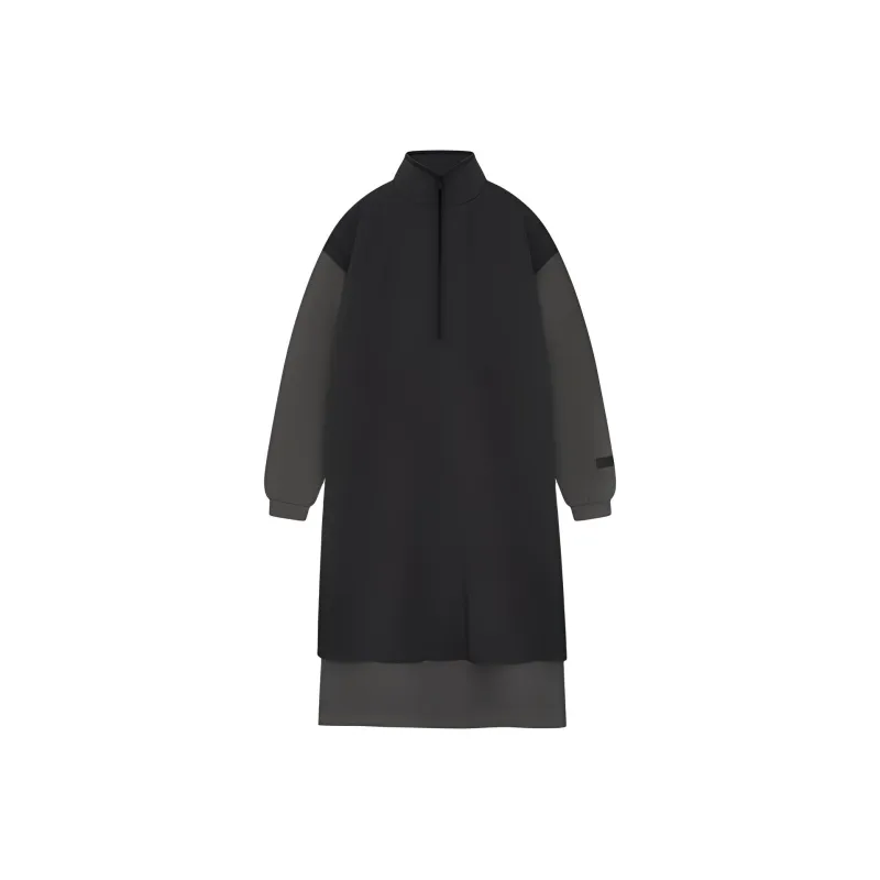 Fear Of God Essentials Women's Nylon Fleece Mockneck Sweater Dress Ink/Jet Black-0