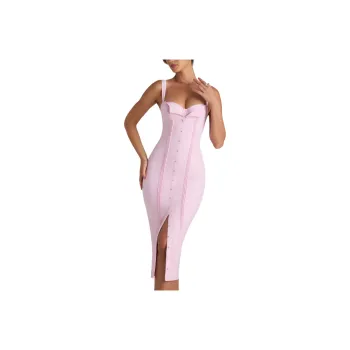 OH POLLY THEODORA Slip Dresses Women's Soft Pink/Light Pink