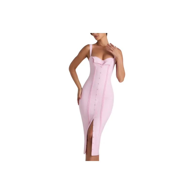 OH POLLY THEODORA Slip Dresses Women's Soft Pink/Light Pink-0
