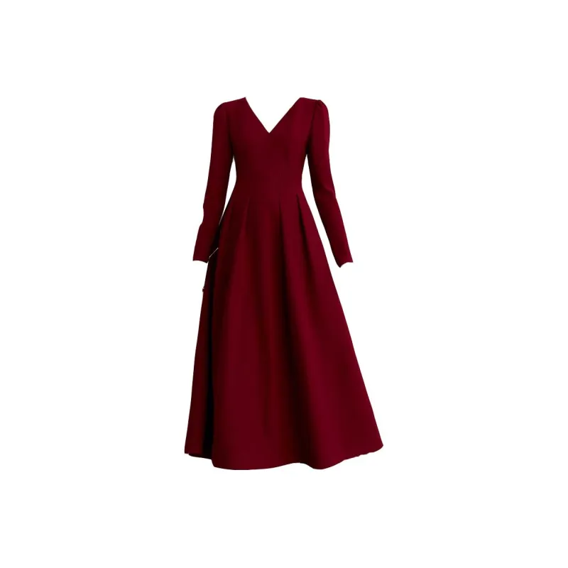DPLAY Long Sleeved Dress Women's Ancora Red-0