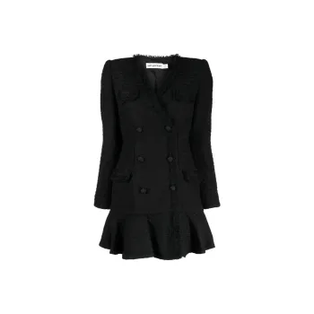 Self-portrait Double-breasted Bouclé Minidress