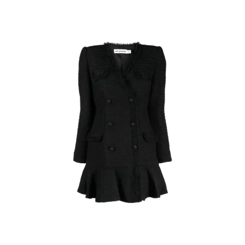 Self-portrait Double-breasted Bouclé Minidress
