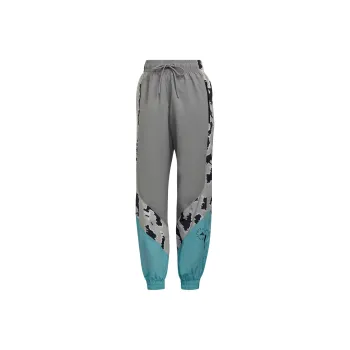 Adidas Stella McCartney COLOR BLOCKED TRACK PANTS Knitted Sports Pants Women's Aluminum Gray/Aqua Green