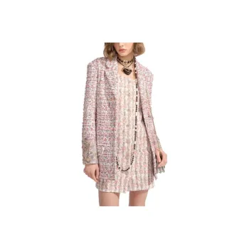 CHANEL 23 Spring Summer Long Sleeved Dress Women's Pink