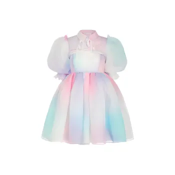 Selkie Collection Short Sleeved Dress Women's Rainbow Print After The Rain