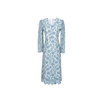 MISSSHINE Long Sleeved Dresses Women's Blue