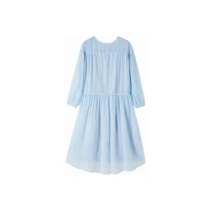 Mt Long Sleeved Dresses Women's Light Blue-0