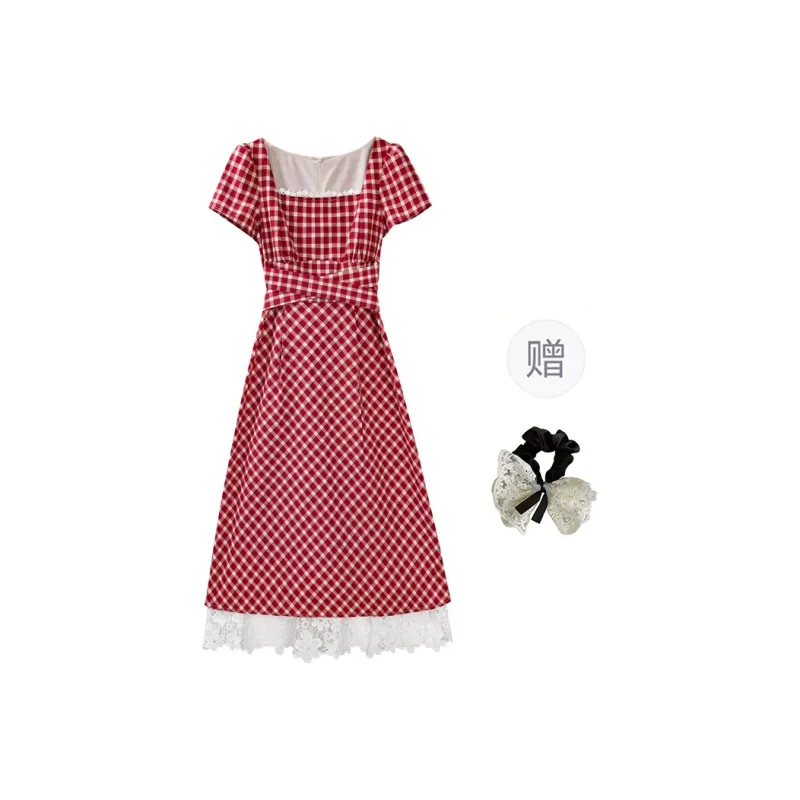 PAVEA Short Sleeved Dress Women's Rose Red-6