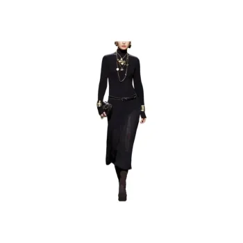CHANEL FW24 Long-Sleeved Dresses Women's Black