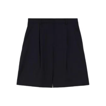 WEEKEND MaxMara Belbo Collection Woollen Cloth Bermuda Shorts Casual Shorts Women's Navy