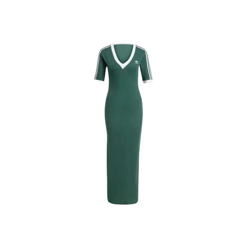 Adidas Originals Adicolor 3 Stripes Knit V Neck Dress-0