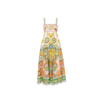 ALEMAIS Pinball Linen Midi Dress