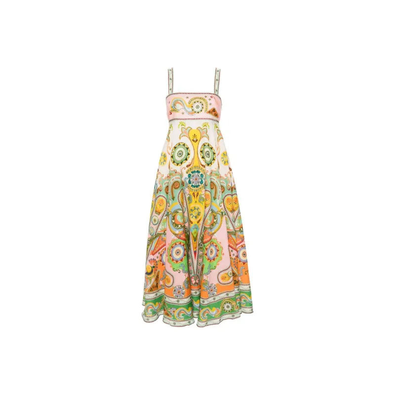ALEMAIS Pinball Linen Midi Dress-0