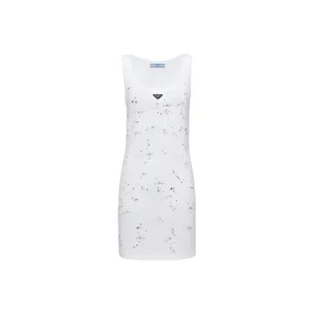 PRADA Embroidered Sleeveless Mini Dress