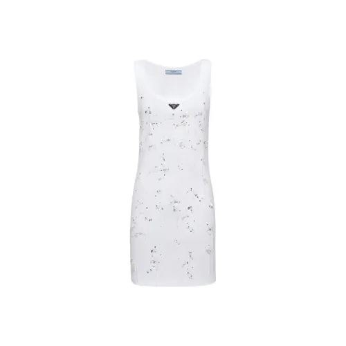 PRADA Embroidered Sleeveless Mini Dress