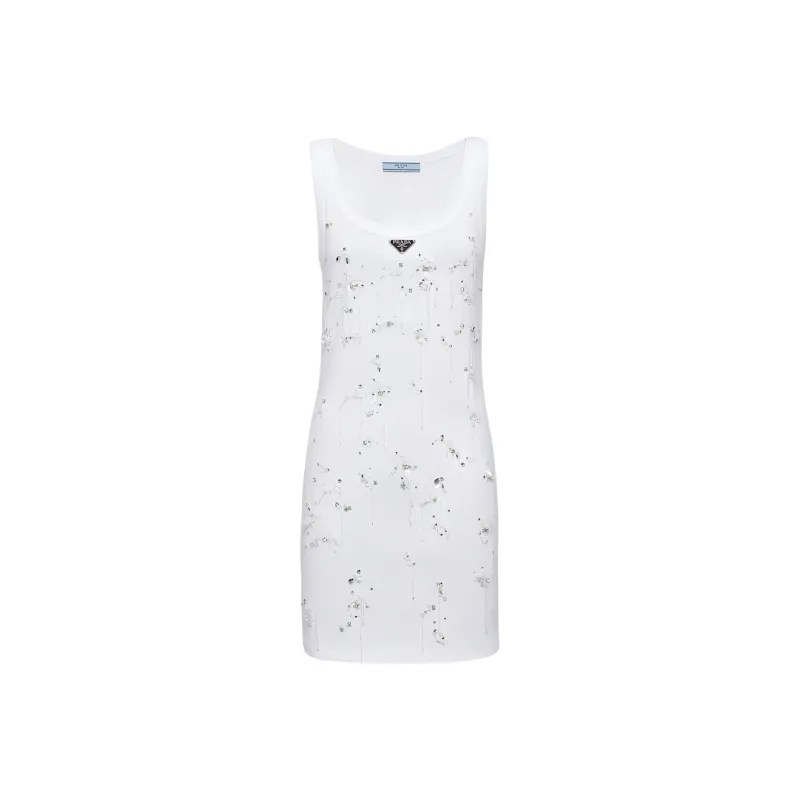 PRADA Embroidered Sleeveless Mini Dress-0