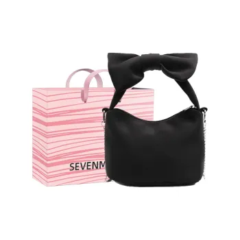 SEVENMOONS PU One Shoulder Handbag Women's Black/Pink