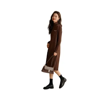 Mo Han Yi Mei Long-Sleeved Dresses Women's Coffee
