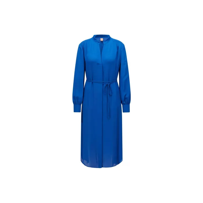 HUGO BOSS SS23 Long Sleeved Dress Women's Dark Blue-0