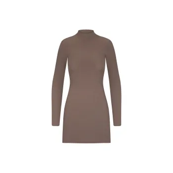 SKIMS SOFT LOUNGE TURTLENECK MINI DRESS Long Sleeved Dress Women's Amethyst/Amethyst